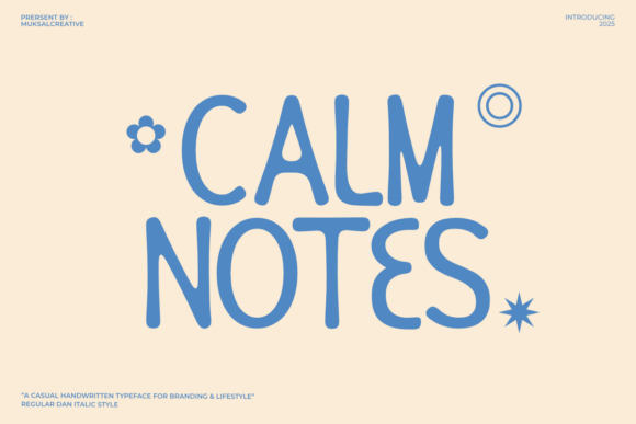 Calm Notes: A Handwritten Display Typeface for Modern Web Design