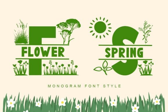 Flower Spring Monogram Typeface for Editorial Design