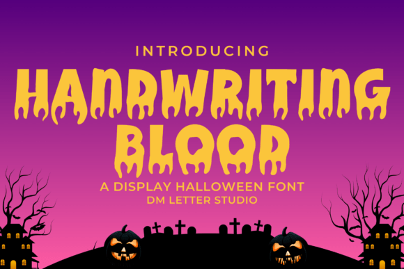 Handwriting Blood Typeface for Digital Horror Design