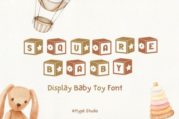 Square Baby Font for Playful Branding