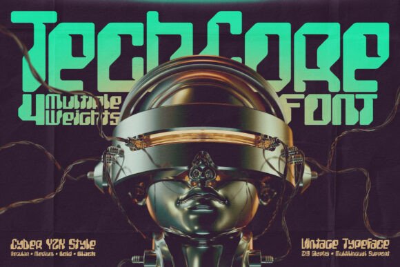 Techcore: The Cyber-Vintage Display Font for Bold Brands